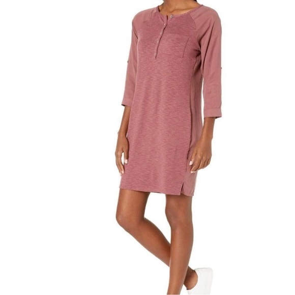 Prana Hensley Henley Dress Mauve Size Small - Picture 3 of 15